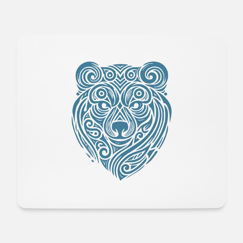 bär tribal tier - Mousepad (Querformat) - Weiß