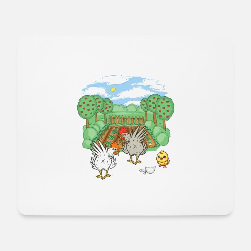 Garten Hobbygärtner Hühner Huhn Küken Eier - Mousepad (Querformat) - Weiß