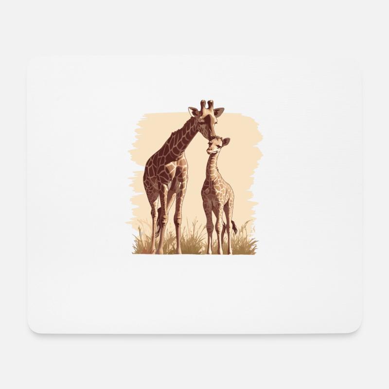 Giraffen Giraffe - Mousepad (Querformat) - Weiß