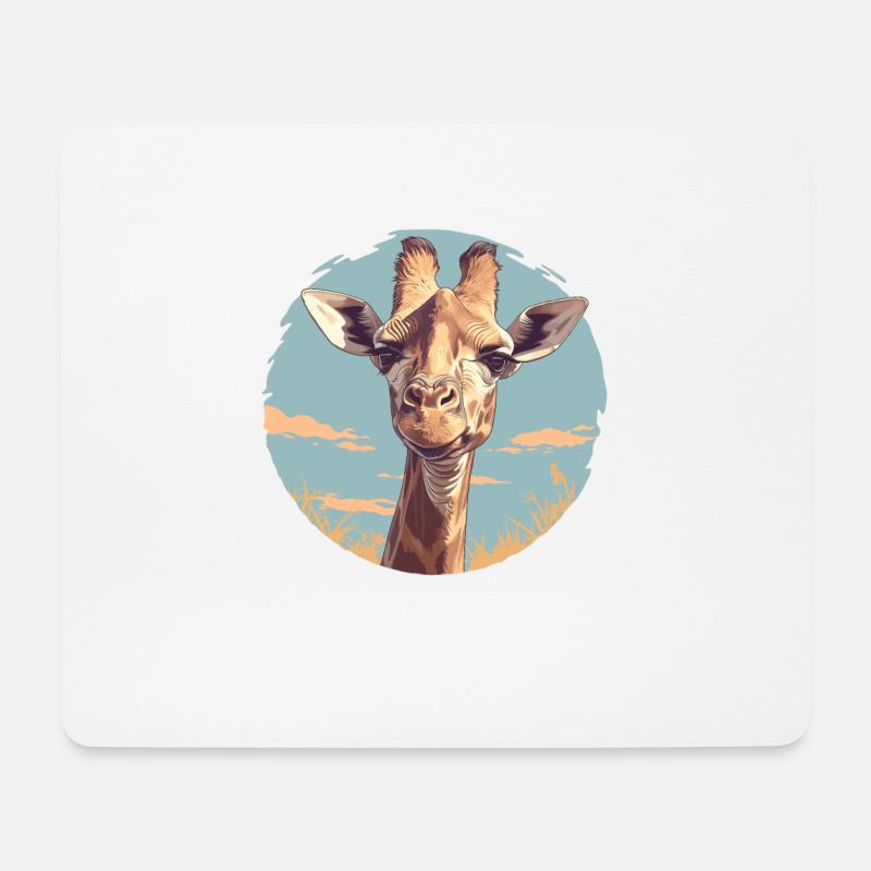 Giraffen Giraffe - Mousepad (Querformat) - Weiß
