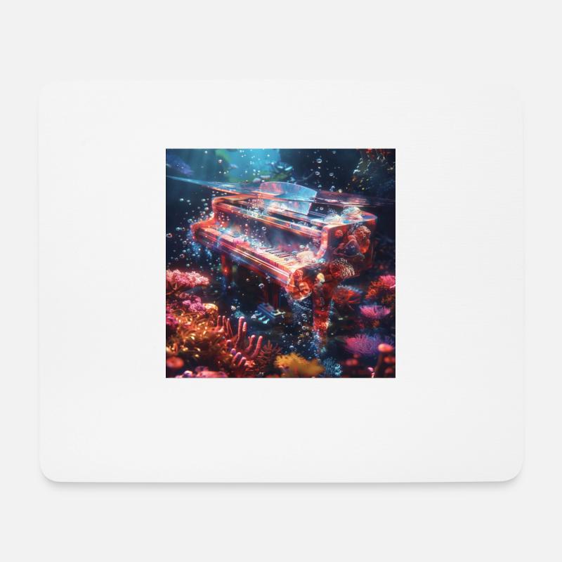 Klavier - Mousepad (Querformat) - Weiß