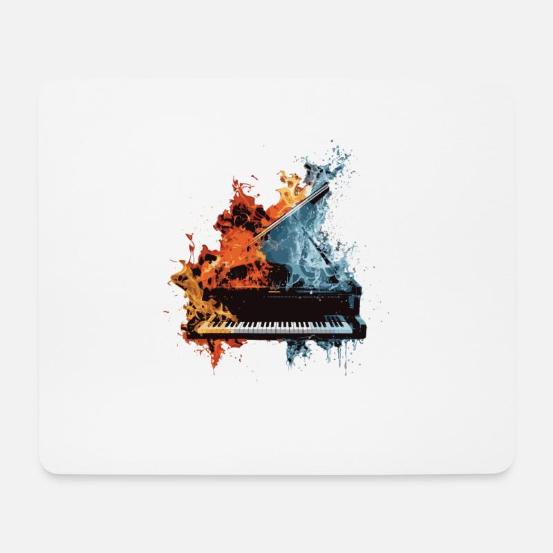 Klavier - Mousepad (Querformat) - Weiß