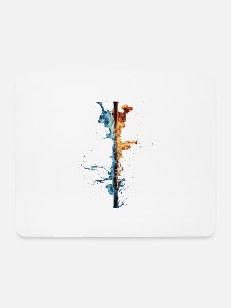 Querflöte - Mousepad (Querformat) - Weiß