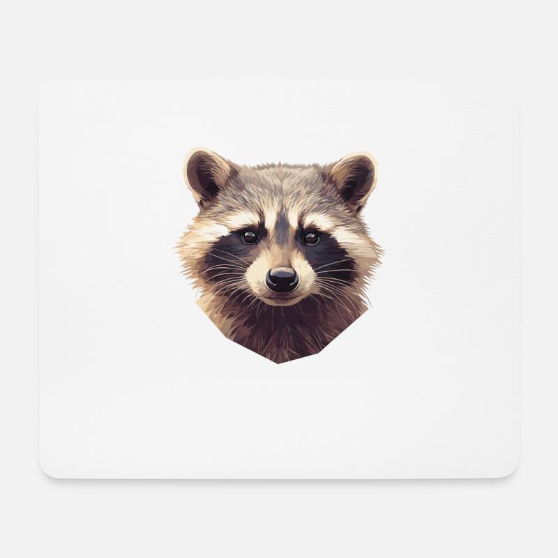 Waschbären Waschbär - Mousepad (Querformat) - Weiß
