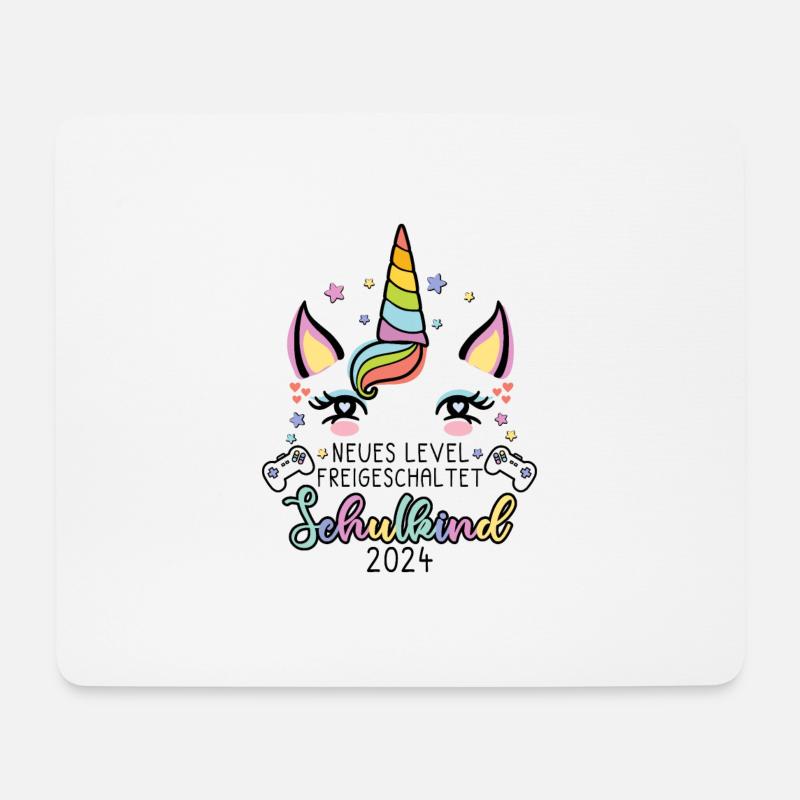 Schulkind 2024 Einhorn Einschulung 1 Klasse - Mousepad (Querformat) - Weiß