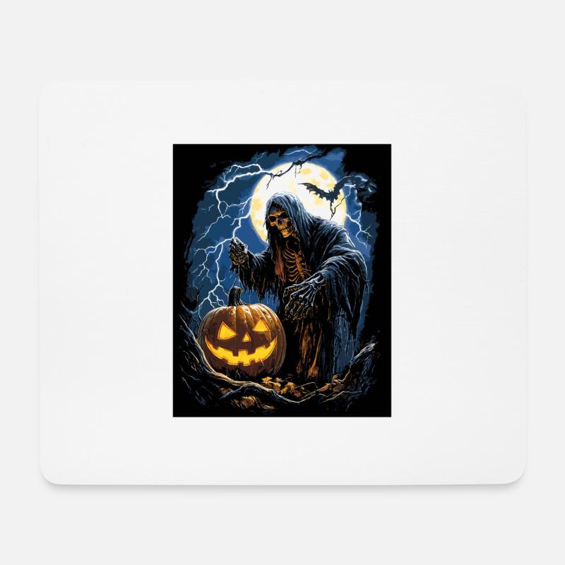 Halloween Geschenk Frauen Kürbis Männer Kinder - Mousepad (Querformat) - Weiß