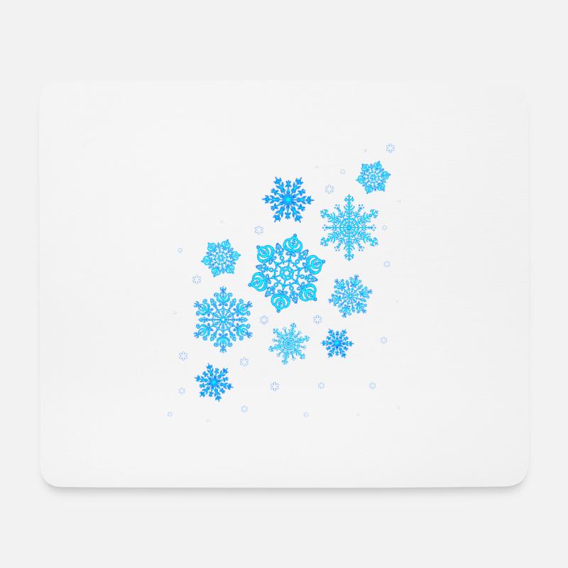 Schneeflocken Mandala - Mousepad (Querformat) - Weiß