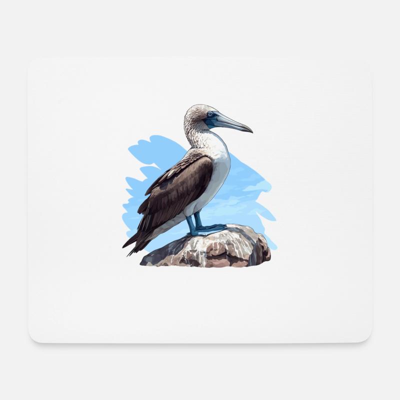 Blaufußtölpel - Mousepad (Querformat) - Weiß