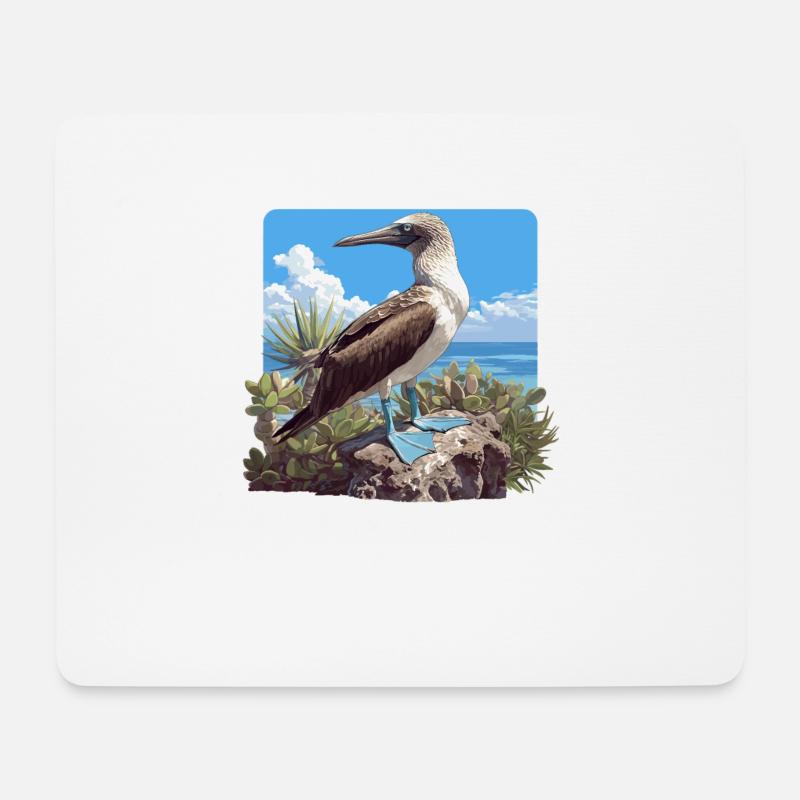 Blaufußtölpel - Mousepad (Querformat) - Weiß