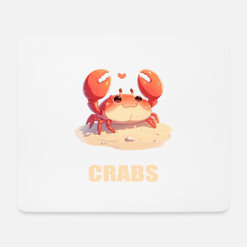 Krabbe Krabben - Mousepad (Querformat) - Weiß