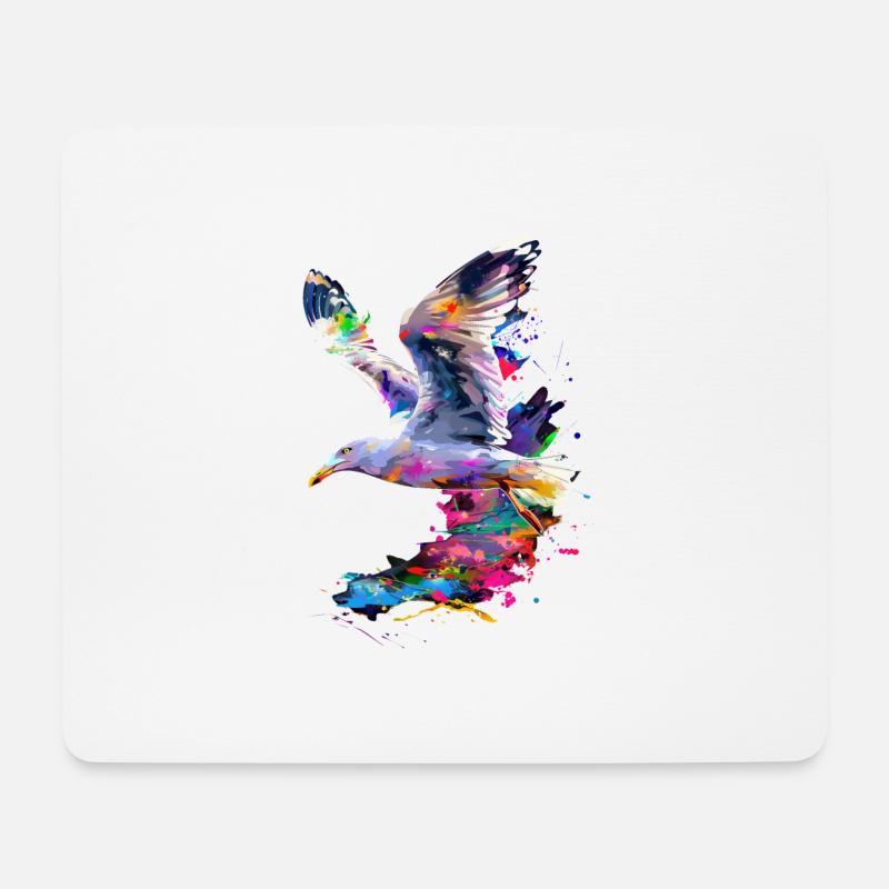 Möwe - Mousepad (Querformat) - Weiß