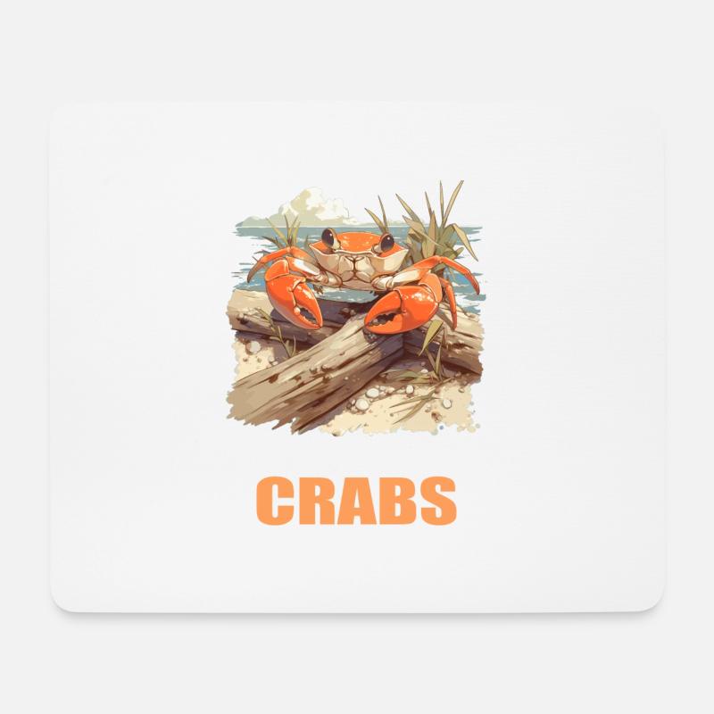 Krabbe Krabben - Mousepad (Querformat) - Weiß