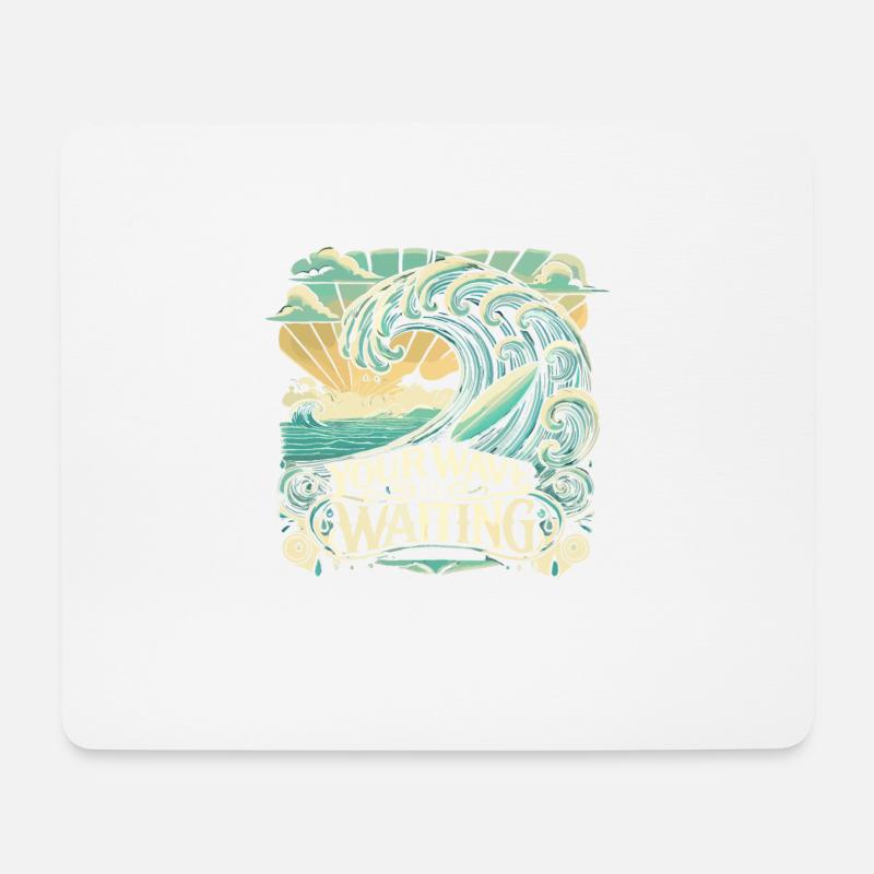 Deine Welle wartet - Mousepad (Querformat) - Weiß