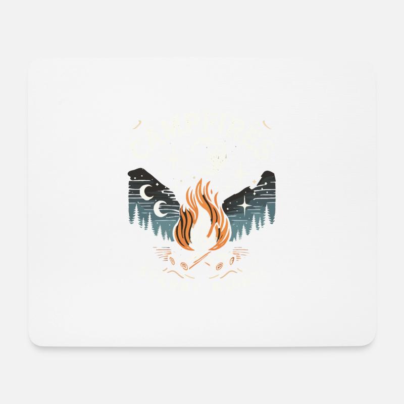 Lagerfeuer und sternenklare Nächte - Mousepad (Querformat) - Weiß
