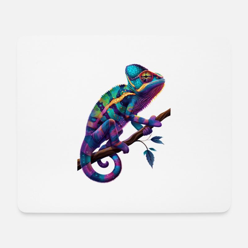 Chamäleon - Mousepad (Querformat) - Weiß