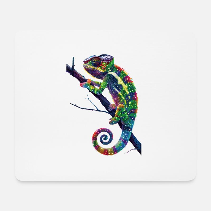 Chamäleon - Mousepad (Querformat) - Weiß