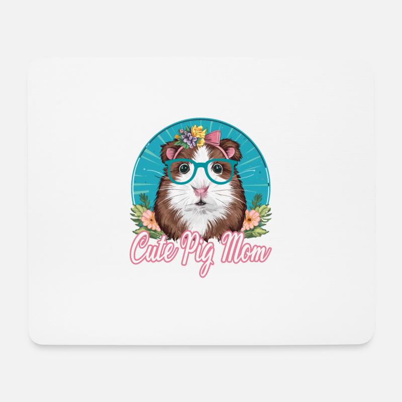 Guinea Pig MOM - Mousepad (Querformat) - Weiß
