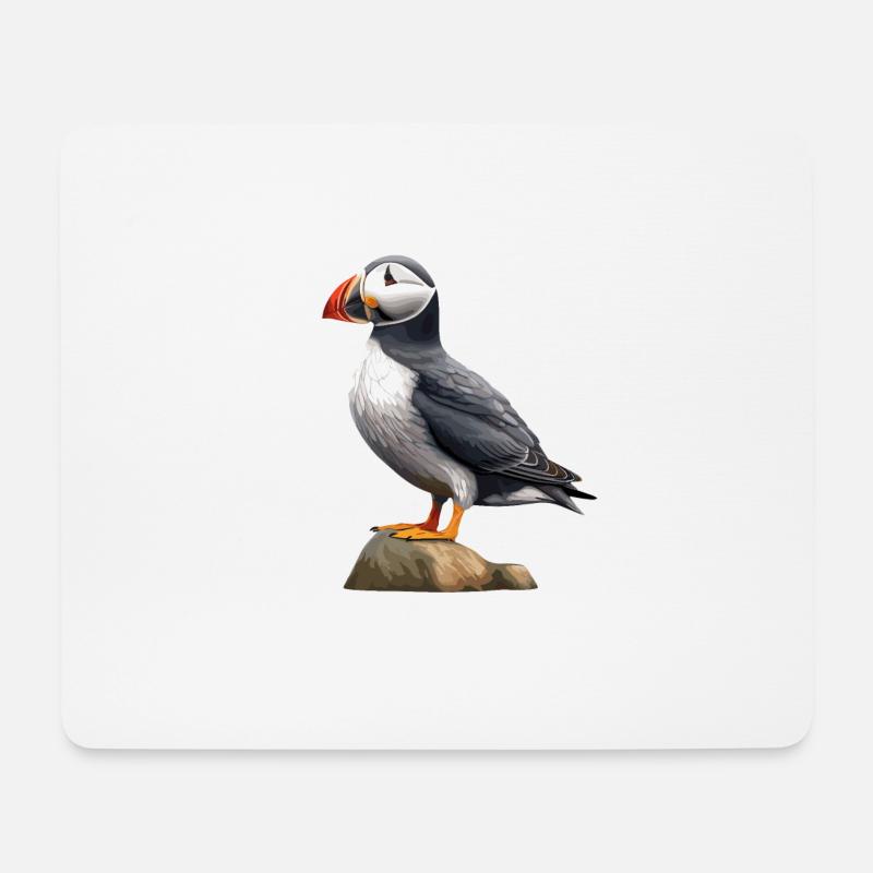 Niedlicher Papageientaucher - Mousepad (Querformat) - Weiß