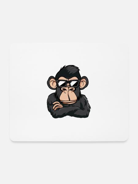 Affe Tier - Mousepad (Querformat) - Weiß