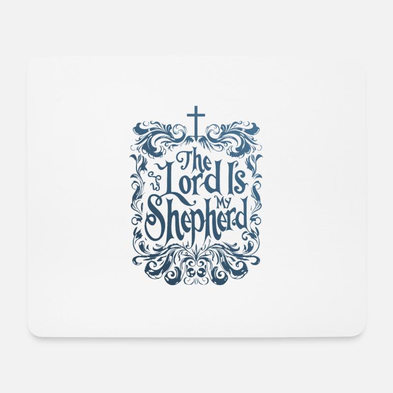 Bibelvers Jesus Psalm 23 - Mousepad (Querformat) - Weiß