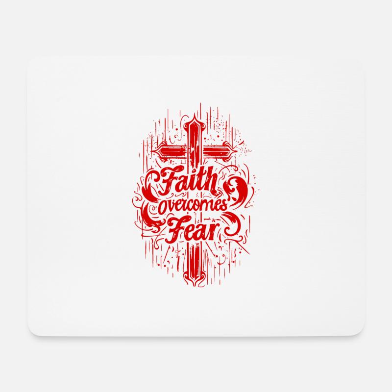 Glaube Über Angst Bibelvers Bibelspruch Jesus - Mousepad (Querformat) - Weiß