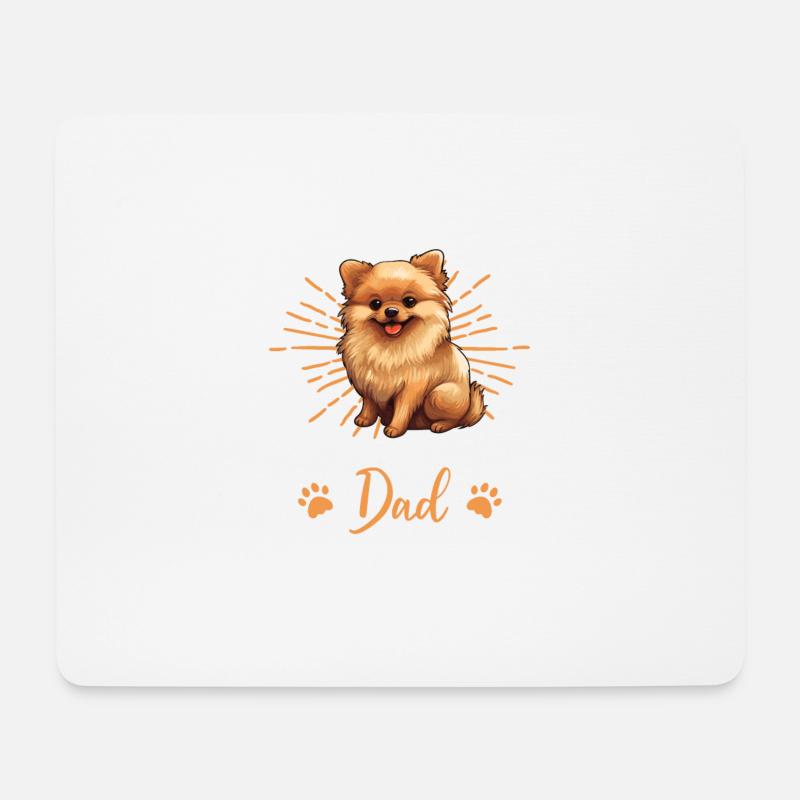 Zwergspitz Groovy Zwergspitz Dad - Mousepad (Querformat) - Weiß