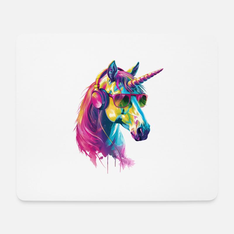 Einhorn - Mousepad (Querformat) - Weiß
