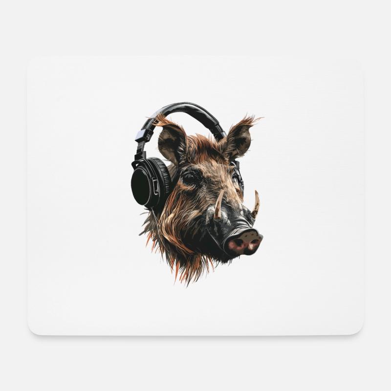 Warzenschwein - Mousepad (Querformat) - Weiß