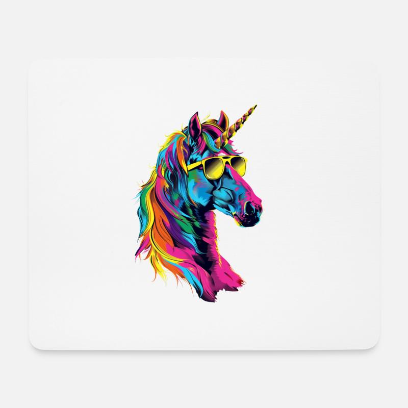 Einhorn - Mousepad (Querformat) - Weiß