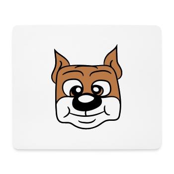 Visage de chien Petit Tête d’animal de compagnie Mignon - Tapis de souris (format paysage) - blanc - Devant
