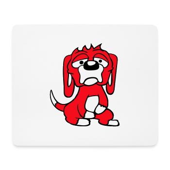 Hund Guckt Unglücklich Traurig Schüchtern Angst - Mousepad (Querformat) - Weiß - Vorne