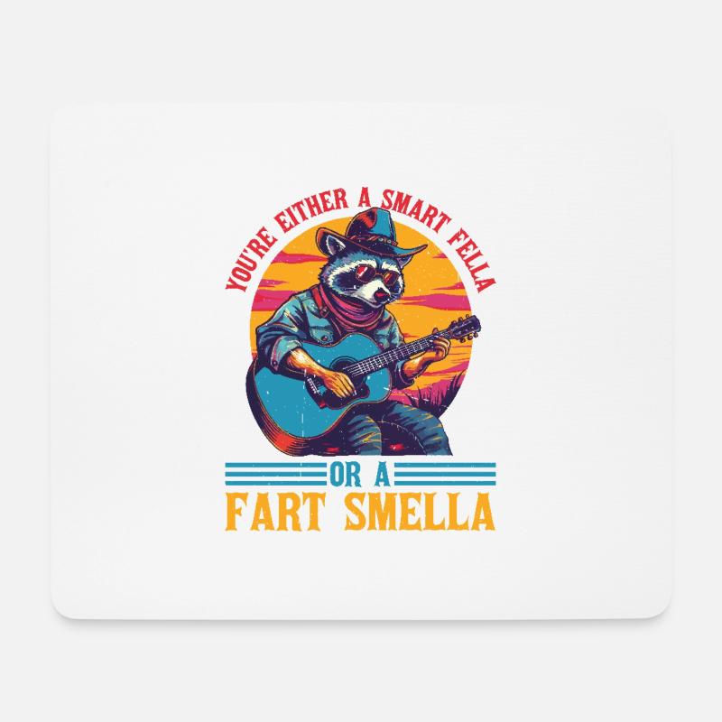 You're Either A Smart Fella Or A Fart Smella 2 - Mousepad (Querformat) - Weiß
