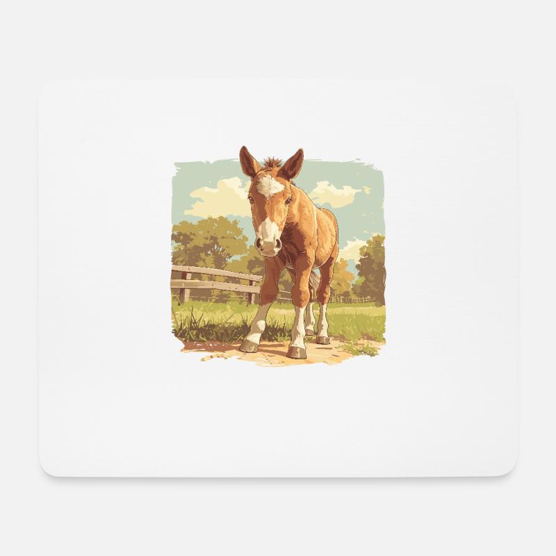 Pferde Pferd - Mousepad (Querformat) - Weiß