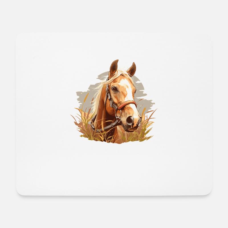 Pferde Pferd - Mousepad (Querformat) - Weiß