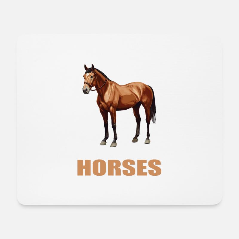 Pferde Pferd - Mousepad (Querformat) - Weiß