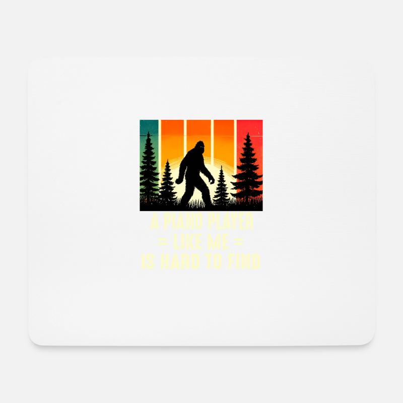 Piano Player Pianist Is Hard To Find, Funny Bigfoo - Mouse Pad (horizontal) - white
