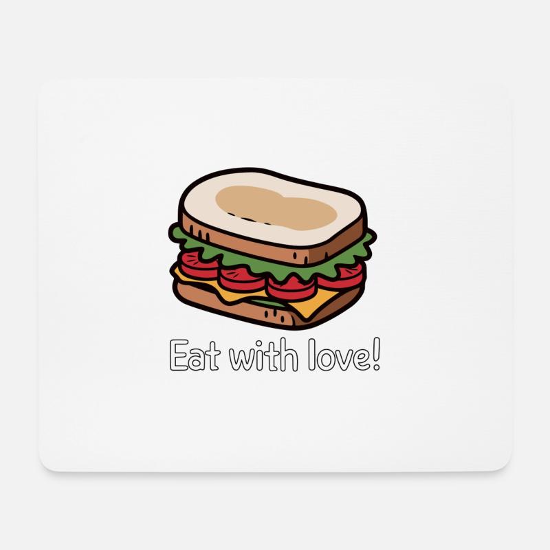ESSEN SIE MIT LIEBE - Mousepad (Querformat) - Weiß