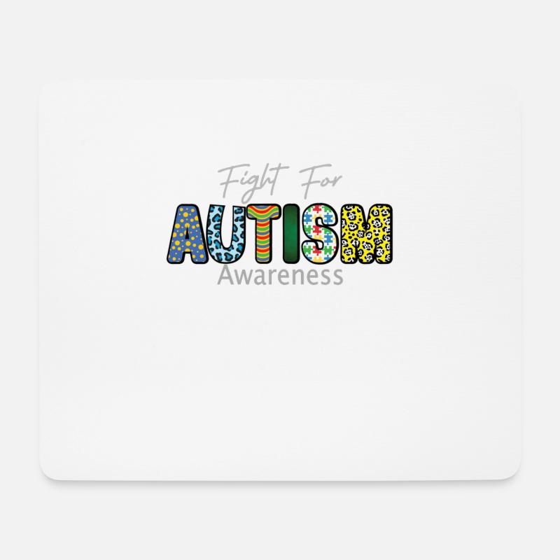 Fight For Autism Awareness Buntes Design Fight For - Mousepad (Querformat) - Weiß
