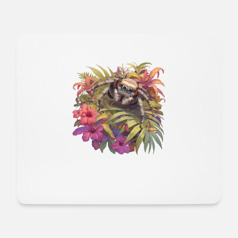 Jumping Spider Springspinnen Springspinne - Mousepad (Querformat) - Weiß