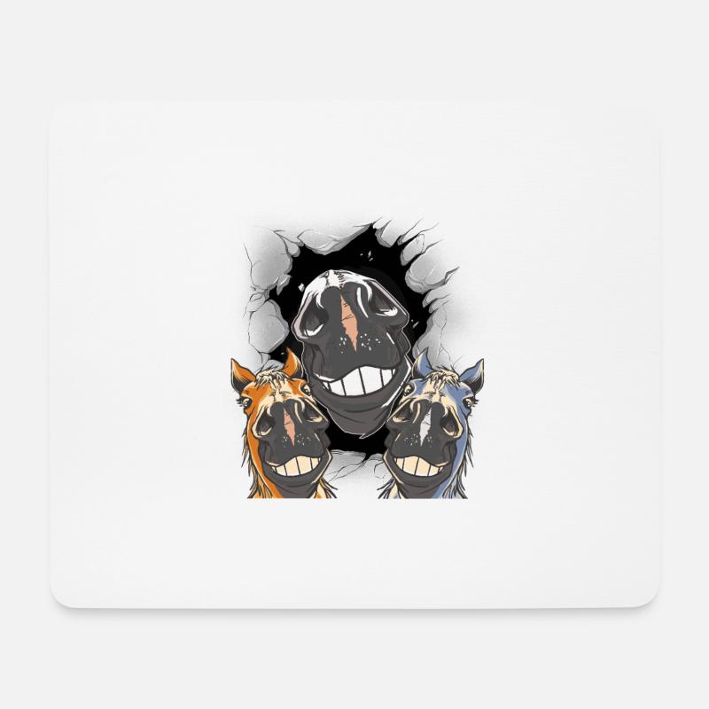 Pferd Pferde Pferdekopf - Mousepad (Querformat) - Weiß
