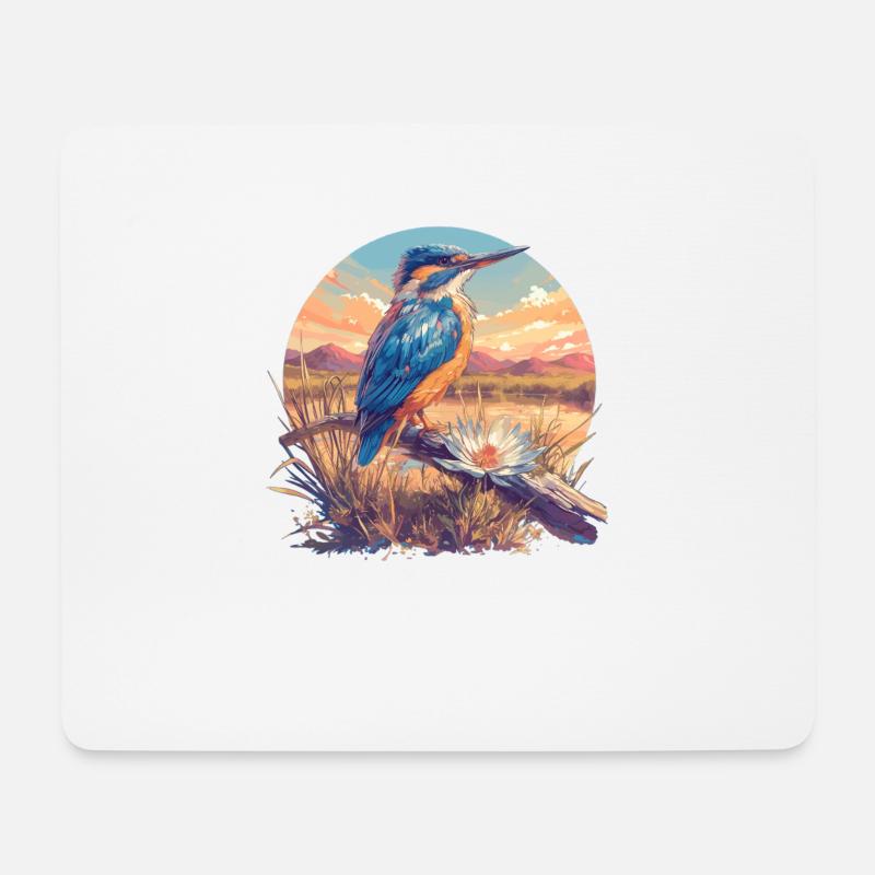 Eisvögel Eisvogel - Mousepad (Querformat) - Weiß