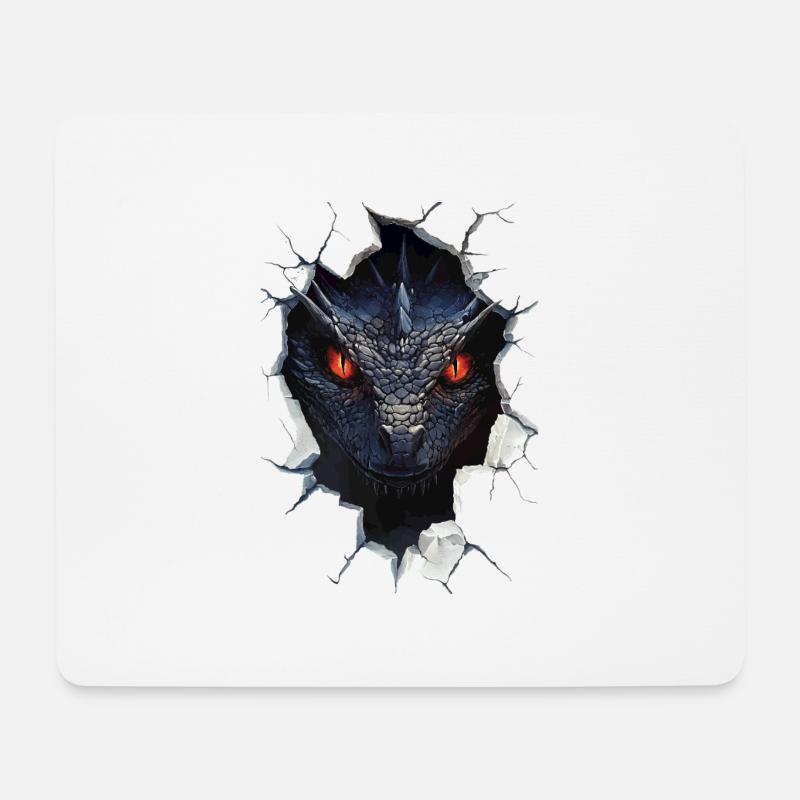 Drachen - Mousepad (Querformat) - Weiß