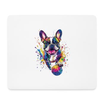 Französische Bulldogge - Mousepad (Querformat) - Weiß - Vorne