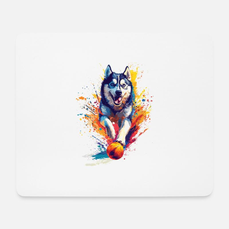 Sibirischer Husky - Mousepad (Querformat) - Weiß
