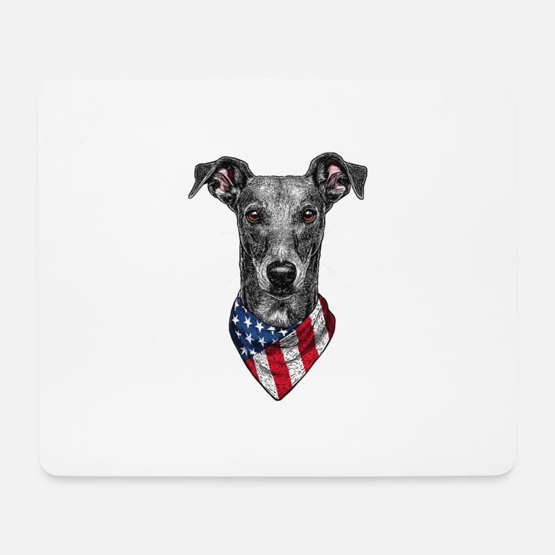 Windhund - Mousepad (Querformat) - Weiß