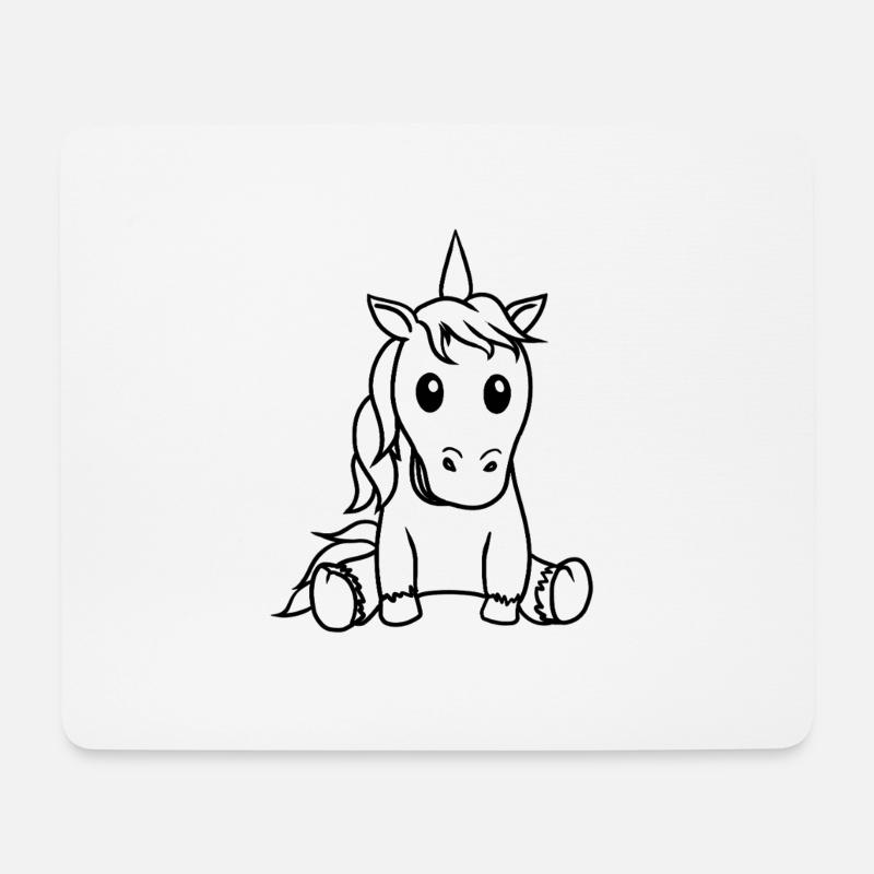 Einhorn Einhörner Fabelwesen Kind Kinder - Mousepad (Querformat) - Weiß