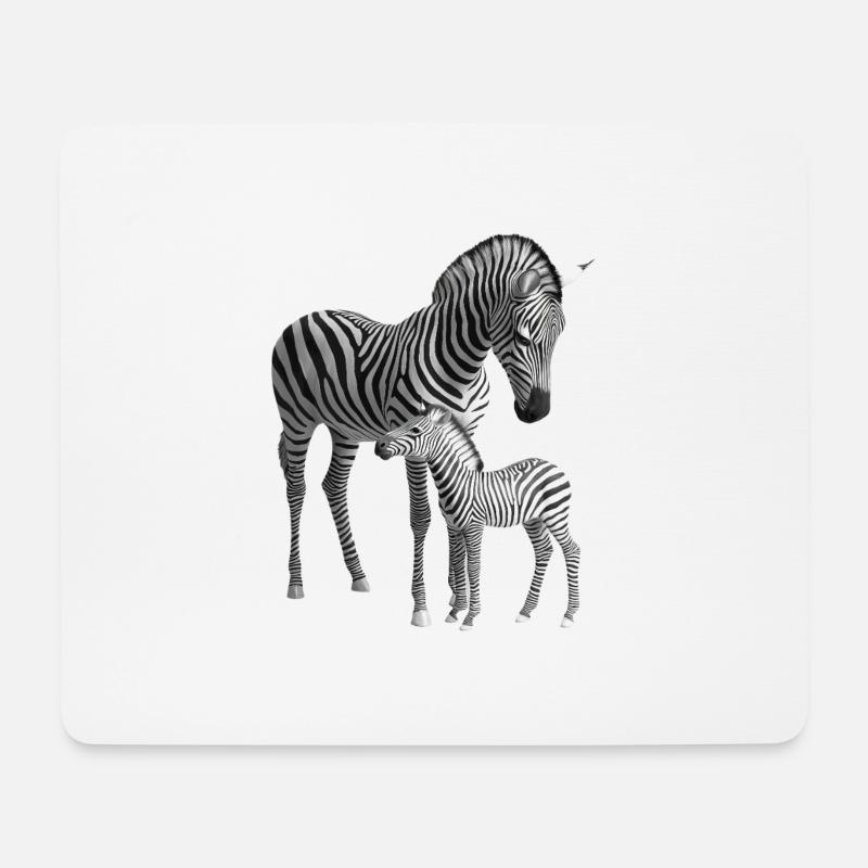 Zebra - Mousepad (Querformat) - Weiß