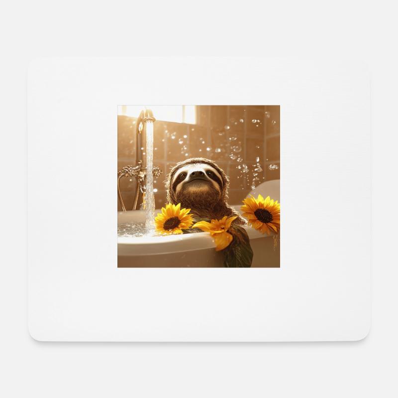Faultier - Mousepad (Querformat) - Weiß