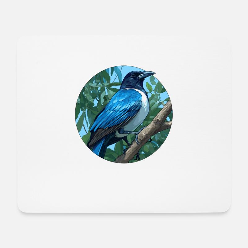 Elstern Elster - Mousepad (Querformat) - Weiß
