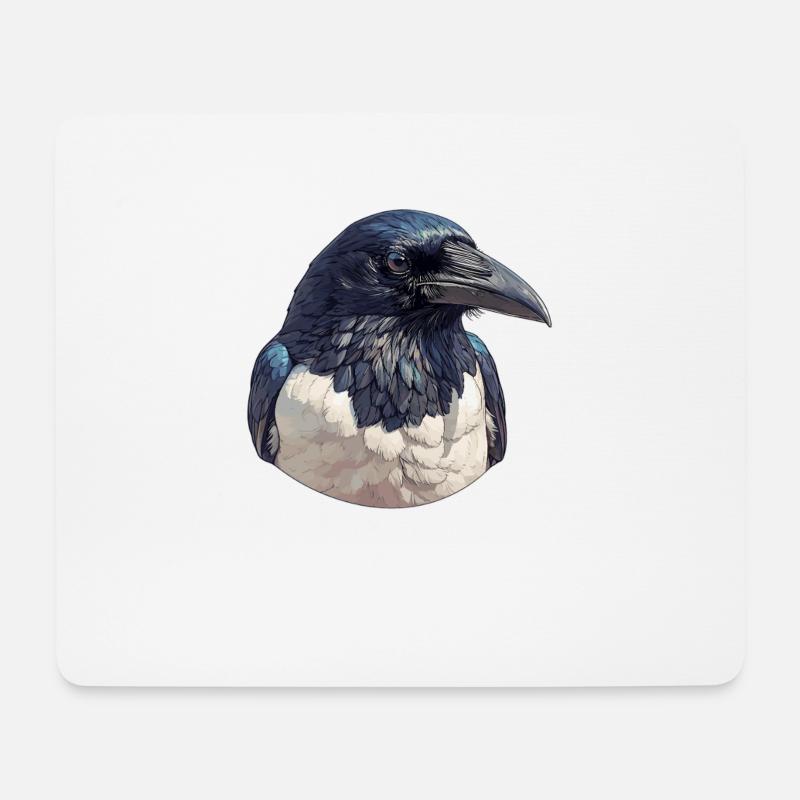 Elstern Elster - Mousepad (Querformat) - Weiß